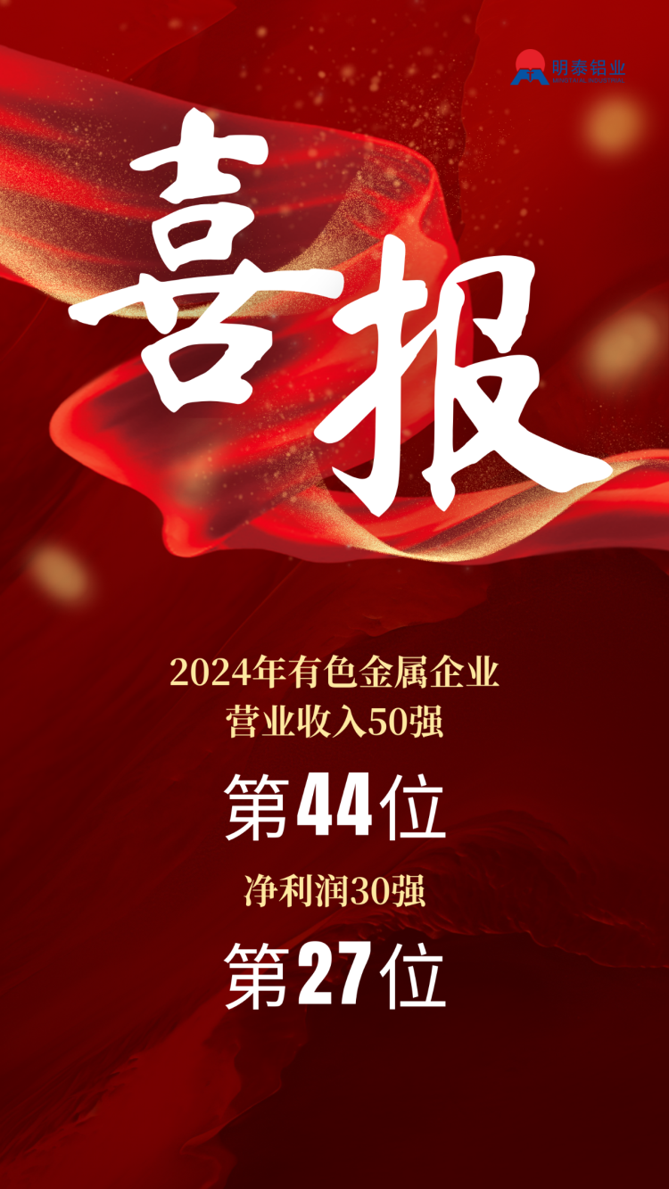 俄罗斯专享会294官网 - 俄罗斯专享会网站登录铝业荣登2024年有色金属企业双强榜单